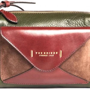 Сумка кросс-боди женская The Bridge Frida Wow 0429040P/YW сливовая/зеленая натур.кожа/замша