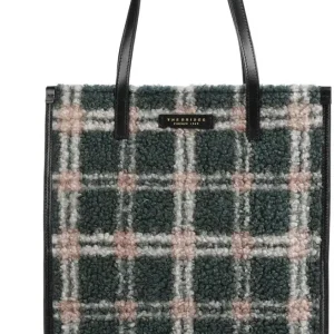 Сумка шоппер The Bridge Mirra 041304FY/YR темно-зеленая/черная текстиль/натур.кожа