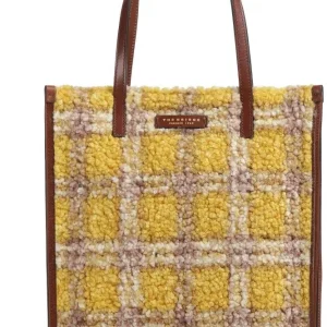 Сумка шоппер The Bridge Mirra 041304FY/YS желтая/коричневая текстиль/натур.кожа