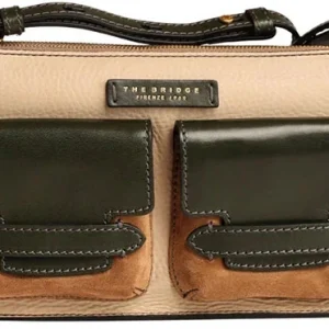 Сумка женская The Bridge Lucrezia Wow 0415050P/YV бежевая/зеленая натур.кожа/замша