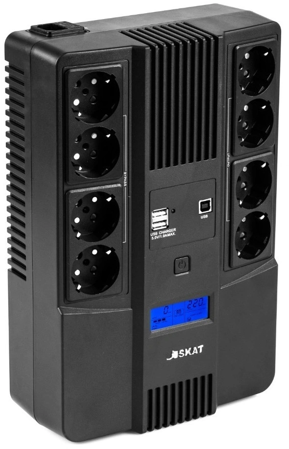 Источник бесперебойного питания Бастион SKAT-UPS 1000-AID-IN-1x9-8 600Вт 1000ВА черный