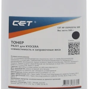 Тонер Cet PK201 OSP0201K-500 черный бутылка 500гр. для принтера Kyocera ECOSYS P6030cdn/M6026cdn
