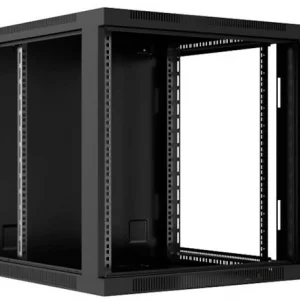 Шкаф коммутационный Cabeus (SH-05F-9U60/45-BK) настенный 9U 600x450мм пер.дв.стекл 60кг черный 390мм IP20 сталь