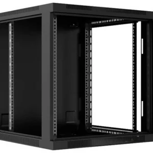 Шкаф коммутационный Cabeus (SH-05F-12U60/45-R-BK) настенный 12U 600x450мм пер.дв.стекл 50кг черный 390мм IP20 сталь