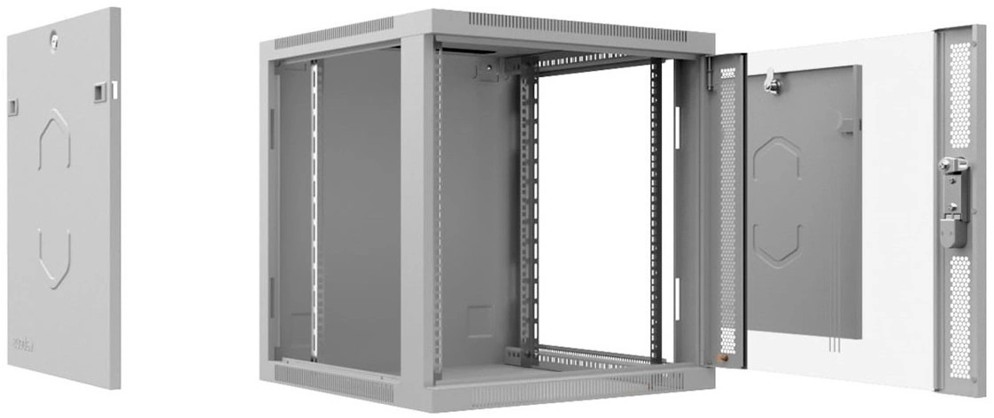Шкаф коммутационный Cabeus (SH-05F-12U60/45-R) настенный 12U 600x450мм пер.дв.стекл 50кг серый 390мм IP20 сталь