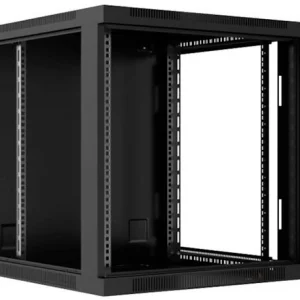 Шкаф Cabeus Cab Cab SH-05F-12U60/60-R-BK телеком настенный разобр 19" 12U 600x600x635mm (ШхГхВ) дверь стекло, цвет черный (RAL 9004)