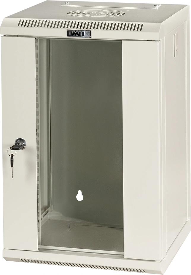 Шкаф коммутационный Lanmaster (TWT-CBW10G-12U-3X3-GY) настенный 10U 312x300мм пер.дв.стекл 30кг серый