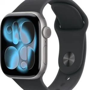 Смарт-часы Apple Watch Series 11 A3331 42мм OLED корп.серый космос Sport Band рем.черный разм.брасл.:M/L (MEQX4AM/A)