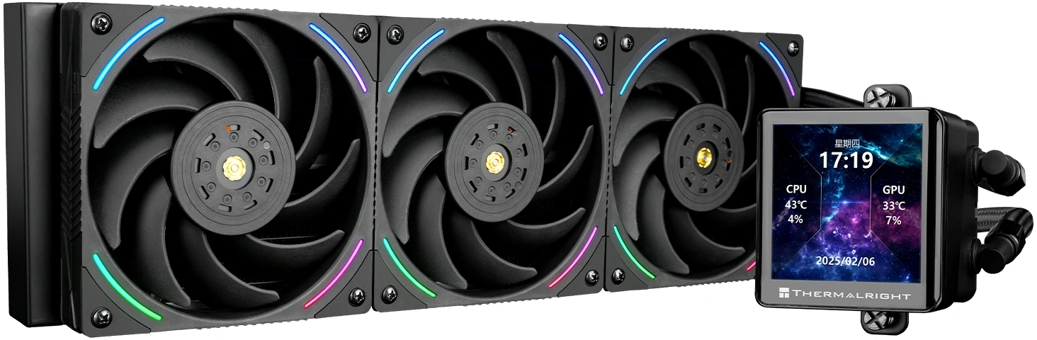 Система водяного охлаждения Thermalright Frozen Vision 360 V2 ARGB Soc-AM5/AM4/1200/1700/1851 черный 4-pin 28dB Al LCD Ret (F-VISION-360-BL-ARGB-V2)