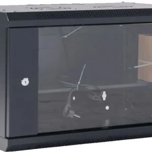 Шкаф коммутационный Rexant (04-0654-112) напольный 6U 400x542мм пер.дв.стекл черный