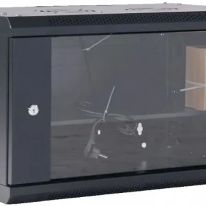 Шкаф коммутационный Rexant (04-0664-112) напольный 6U 450x600мм пер.дв.стекл черный