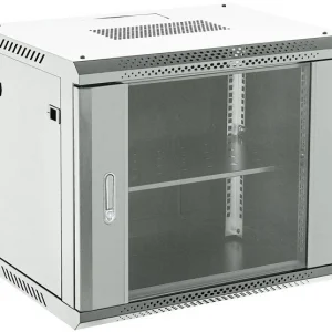 Шкаф коммутационный Rexant (04-0954-111) напольный 9U 400x542мм пер.дв.стекл серый