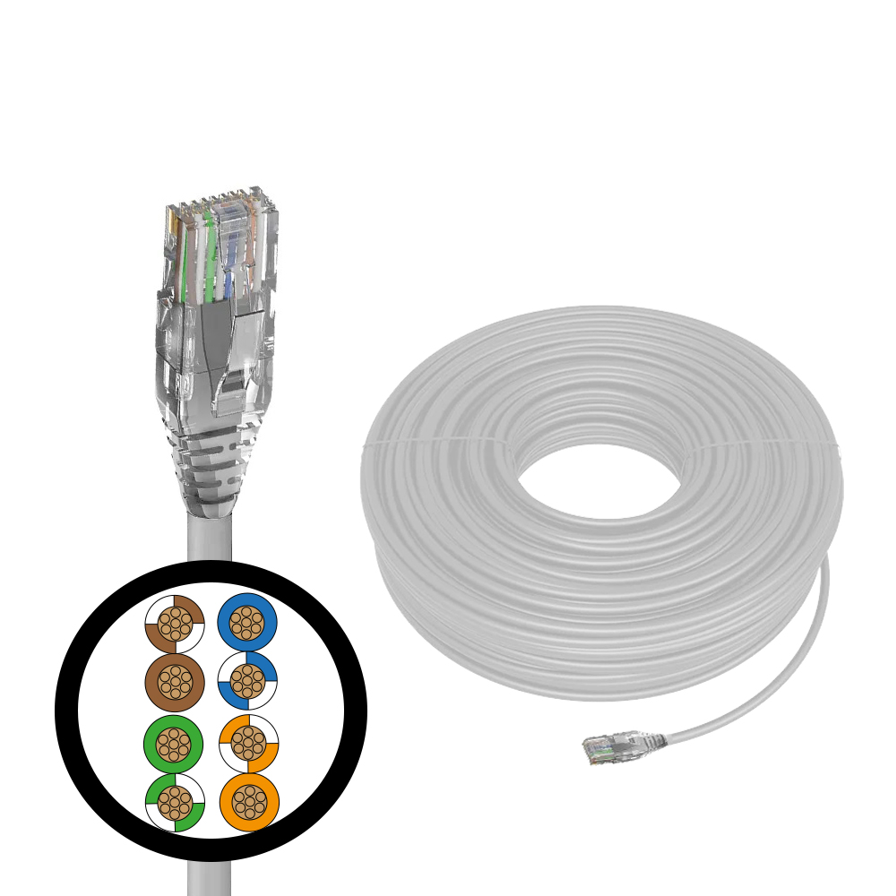 Витая пара / 4PH 4PH-R90895 / 4PH Кабель LAN витая пара 100m в бухте, UTP кат.5e, CCA 4Px7/0.2mm (24AWG), многожильный (Stranded), белый, 4PH-R90895