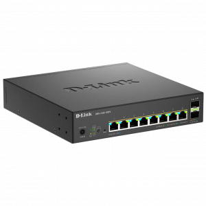 Коммутатор / D-Link DMS-1250-10SPL/A1A/6KV / Коммутатор/ Управляемый L2 PoE-коммутатор, 8x2.5GBase-T PoE (2 порта PoE 802.3bt 60 Вт), 2x10GBase-X SFP+, PoE-бюджет 120 Вт, защита от статического электричества до 6 кВ, CLI