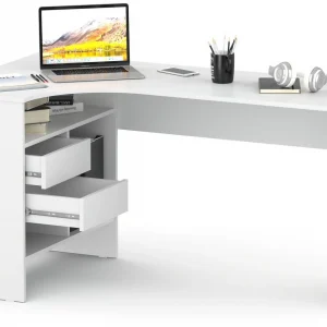 Стол для компьютера Сокол СПм-25 Л столешница ЛДСП белый 145x74x81см (00-00010611)