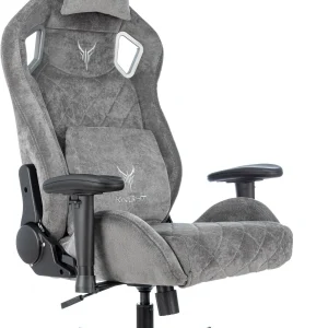 Кресло игровое Knight Outrider серый Light-19 с подголов. крестов. металл