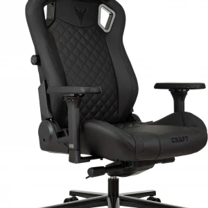 Кресло игровое Knight Craft черный экокожа с подголов. крестов. металл