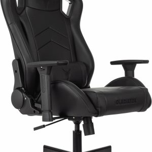 Кресло игровое Knight Gladiator черный экокожа с подголов. крестов. металл