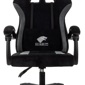 Кресло игровое Knight Wolf черный/серый крестов. пластик