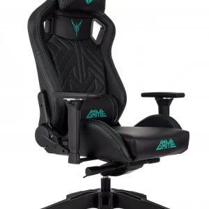 Кресло игровое Knight Titgame черный экокожа с подголов. крестов. пластик