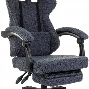 Кресло игровое Knight Lord/F темно-синий экомех крестов. пластик подст.для ног