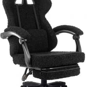 Кресло игровое Knight Lord/F черный экомех крестов. пластик подст.для ног