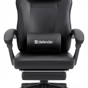 Кресло игровое Defender Cruiser экокожа крестов. подст.для ног пластик черный