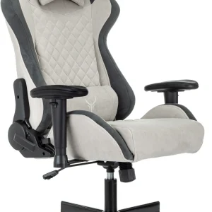 Кресло игровое Knight Regal Fabric светло-серый/серый искусственная замша крестов. металл