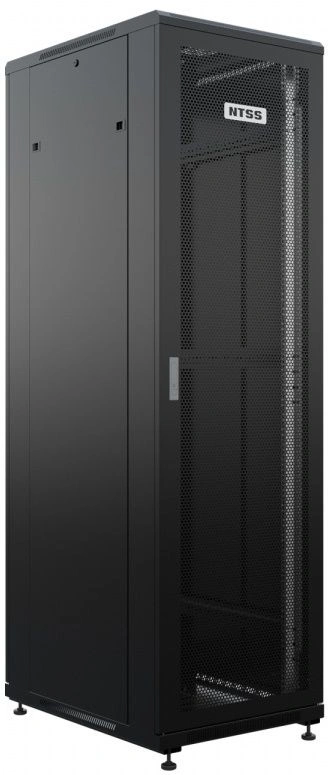 Шкаф серверный NTSS (NTSS-R42U6080PD/PD-BL) напольный 42U 600x800мм пер.дв.перфор. задн.дв.перфор. 900кг черный 710мм 96кг 1987мм IP20