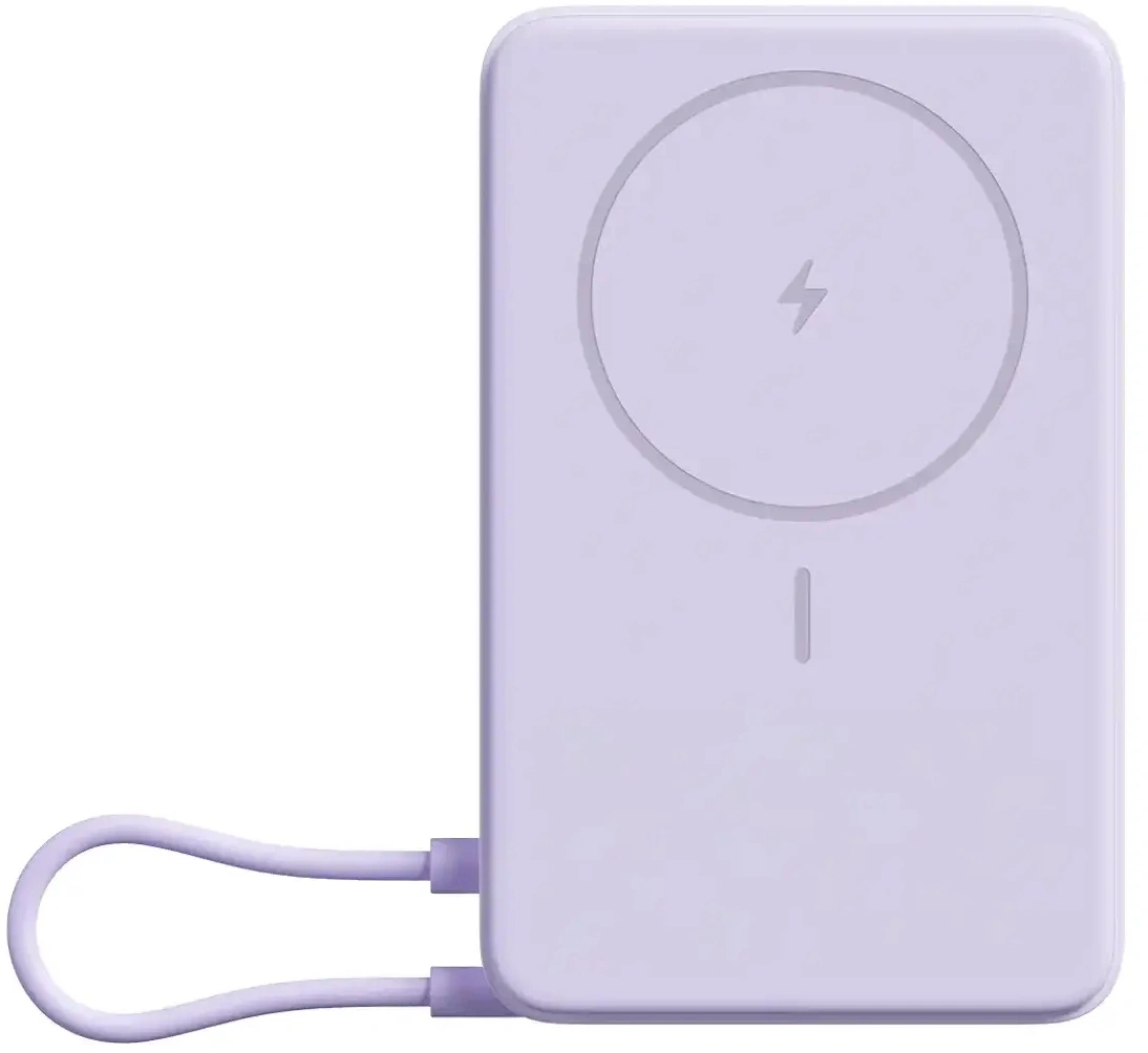 Мобильный аккумулятор Xiaomi Magnetic BHR08PAGL 10000mAh QC3.0/PD3.0 33W 3A USB-C беспров.зар. фиолетовый