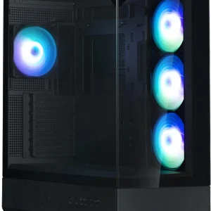 ZALMAN P40 Prism Plus, ATX, BLACK, WINDOW, 3xCombo (3.5`` or 2.5"), 1xUSB TYPE-C, 2xUSB3.0, SIDE 3x120mm ARGB, REAR 1x120mm ARGB