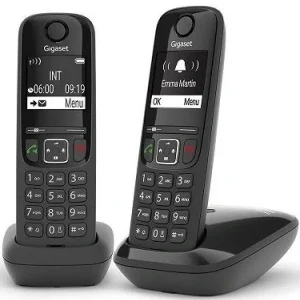 Р/Телефон Dect Gigaset AS690 DUO черный (труб. в компл.:2шт) АОН