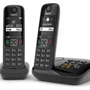 Р/Телефон Dect Gigaset AS690A DUO черный (труб. в компл.:2шт) автооветчик АОН