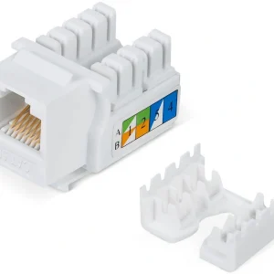 Вставка Cabeus KJ-RJ45-Cat.5e-90-SW Keystone Jack RJ-45 категория 5e заделка тип 110 белая, со стяжкой
