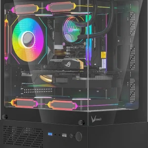 Корпус Formula Crystal Z1CM Plus AR черный без БП mATX 2x120mm 1xUSB3.0 audio bott PSU