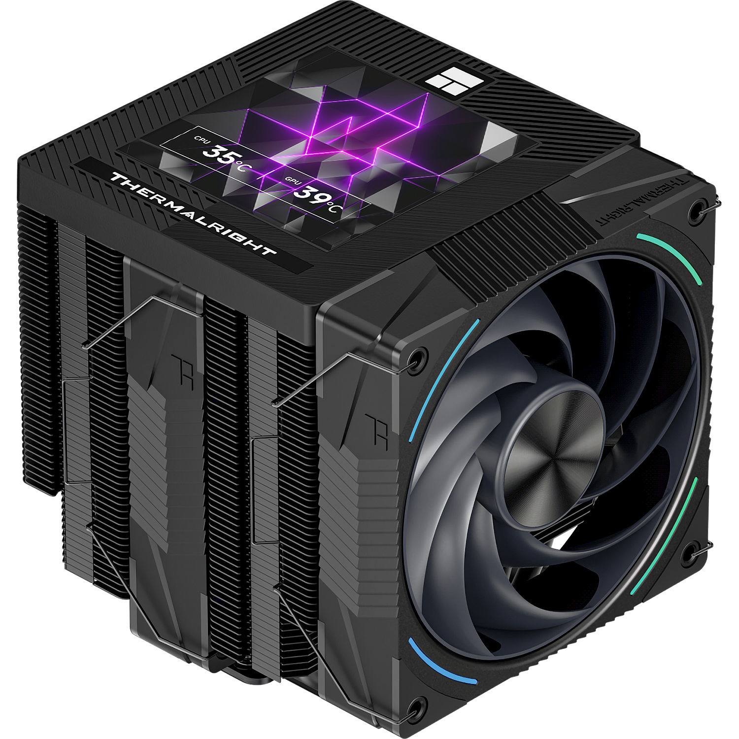 Кулер для процессора / Thermalright PS120-V-EVO / Кулер для процессора/ CPU Cooler Thermalright Phantom Spirit 120 Vision EVO (4-pin PWM, LED, 160mm, Ni/CU, 7x6mm, ARGB, 2x120mm, 92CFM, 36dBA, 2150RPM, S 1851, 1700, 1200, 115X, AM5, AM4, black)