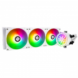 Система жидкостного охлаждения / Thermalright A-ELITE-WH-360-ARGB-V6 / Система жидкостного охлаждения/ Water Cooling System Thermalright Aqua Elite 360 V6 (360mm, White, ARGB/ Fans 3x120mm, 70.84CFM, 29.8dBA, 2000RPM/ Pump height 53.5mm, 2800RPM, Rad thickness 27mm/ S 1700, 1200, 1851, 115X, AM5, AM4)