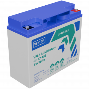 Батарея Vektor Battery серия GP , GP 12-18S, напряжение 12В, емкость 19,5Ач (разряд 20 часов), емкость 18,9Ач (разряд 10 часов), макс. ток разряда (5 сек.) 120А, макс. ток заряда 3,6A, свинцово-кислотная типа AGM, клеммы Болт М5, ДxШxВ 181x76x166 мм., вес / GP 12-18SA (12В / 18 Ач) / Батарея Vektor Battery серия GP , GP 12-18S, напряжение 12В, емкость 19,5Ач (разряд 20 часов), емкость 18,9Ач (разряд 10 часов), макс. ток разряда (5 сек.) 120А, макс. ток заряда 3,6A, свинцово-кислотная типа AGM, клеммы Болт М5, ДxШxВ 181x76x166 мм., вес