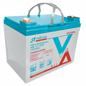 Батарея Vektor Battery серия HRL, HRL 12-125W, напряжение 12В, емкость 33 Ач (разряд 10 часов), макс. ток разряда (5 сек.) 330 А, макс. ток заряда 9,9 А, свинцово-кислотная типа AGM, клеммы М6, ДxШxВ 196x130x154мм., вес 10 кг., срок службы 12 лет / HRL 12-125W (12В / 125 Ач) / Батарея Vektor Battery серия HRL, HRL 12-125W, напряжение 12В, емкость 33 Ач (разряд 10 часов), макс. ток разряда (5 сек.) 330 А, макс. ток заряда 9,9 А, свинцово-кислотная типа AGM, клеммы М6, ДxШxВ 196x130x154мм., вес 10 кг., срок службы 12 лет