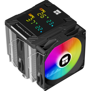 Кулер для процессора / Thermalright PA120-DG-BL-ARGB / Кулер для процессора/ CPU Cooler Thermalright Peerless Assassin 120 Digital Black ARGB (4-pin PWM, LED temp., 162mm, Ni/Cu, 6x6mm, ARGB, 2x120mm, 88.89CFM, 25.6dBA, 1850RPM, S 1851, 1700, 1200, 115X, AM5, AM4, black)