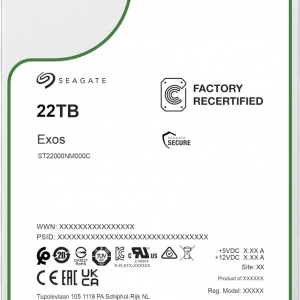 Жесткий диск / Seagate ST22000NM000C / Жесткий диск/ HDD Seagate SATA3 22Tb Exos X22 7200 512Mb OFFICIAL RECERTIFIED 1 year warranty