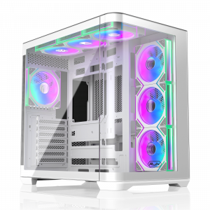 Корпус без блока питания / RAIJINTEK 0R20B00256 / Корпус без блока питания/ Case Raijintek ATREUS BT7, Midi-Tower, TG, 7x120mm ARGB, 2xUSB-A 3.0 + 1xUSB Type-C , E-ATX, ATX, mATX, mITX White