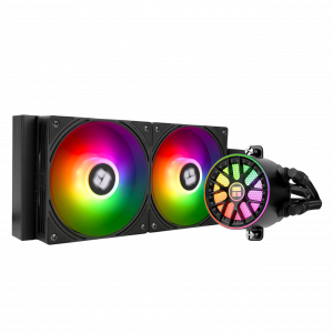 Система жидкостного охлаждения / Thermalright A-ELITE-BL-240-ARGB-V6 / Система жидкостного охлаждения/ Water Cooling System Thermalright Aqua Elite 240 V6 (240mm, Black, ARGB/ Fans 2x120mm, 70.84CFM, 29.8dBA, 2000RPM/ Pump height 53.5mm, 2800RPM, Rad thickness 27mm/ S 1700, 1200, 1851, 115X, AM5, AM4)