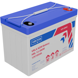 Батарея Vektor Battery серия HRL, HRL 12-380W, напряжение 12В, емкость 105 Ач (разряд 10 часов), макс. ток разряда (5 сек.) 1050 А, макс. ток заряда 31,5 А, свинцово-кислотная типа AGM, клеммы М6, ДxШxВ 307x168x211мм., вес 29,2 кг., срок службы 12 лет / HRL 12-380W (12В / 380 Ач) / Батарея Vektor Battery серия HRL, HRL 12-380W, напряжение 12В, емкость 105 Ач (разряд 10 часов), макс. ток разряда (5 сек.) 1050 А, макс. ток заряда 31,5 А, свинцово-кислотная типа AGM, клеммы М6, ДxШxВ 307x168x211мм., вес 29,2 кг., срок службы 12 лет