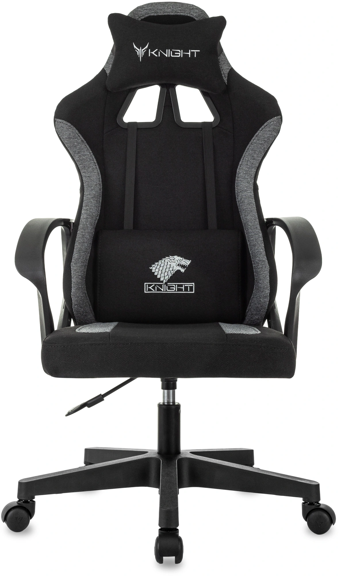 Кресло игровое Knight Optimum черный/серый крестов. пластик