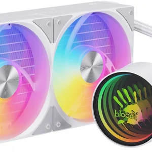 Система водяного охлаждения Bloody LC-10 ARGB Soc-AM5/AM4/1200/1700/1851 белый 4-pin 20-35dB Al+Cu 260W Ret (LC-10-ARGB240-WH)