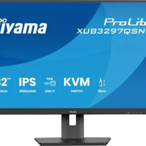 Монитор Iiyama 32" ProLite XUB3297QSNP-B1 черный IPS LED 1ms 16:9 HDMI M/M матовая HAS Piv 1000:1 350cd 178гр/178гр 2560x1440 100Hz DP QHD USB 9.5кг