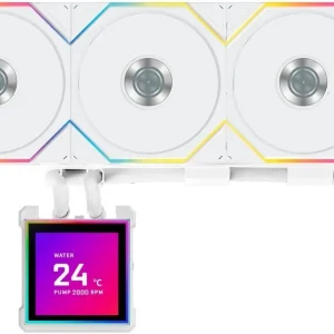 Система водяного охлаждения Lian-Li HydroShift II LCD-S 360TL ARGB Soc-AM5/AM4/1700/1851 белый 4-pin 33dB Al+Cu LCD Ret (G89.GHS2LCDS36TW.R0)