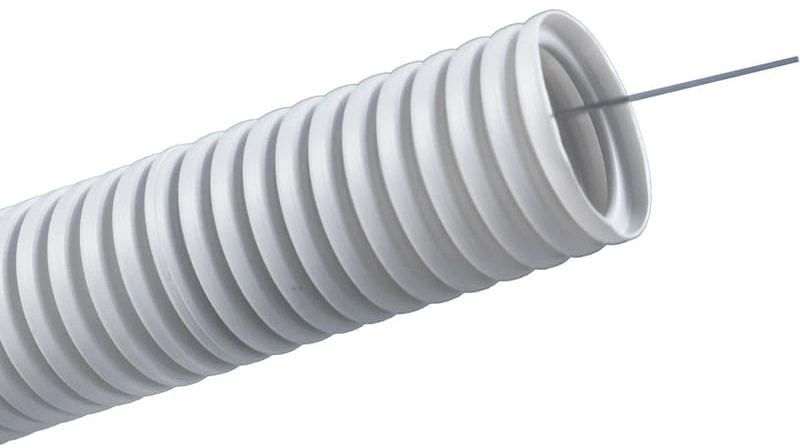 Труба гофр. гибкая ПВХ Cabeus FCPL-25-PVC-050-1-GY внеш.D=25мм с протяжкой 50м сер.