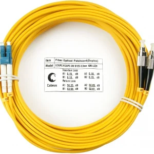 Патч-корд Cabeus FOP(D)-9-LC-FC-20M 2x9/125 OS2 LC дуплекс-FC дуплекс 20м LSZH желтый